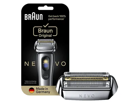 Recambio para afeitadora - Braun NEVO, Cabezal de afeitado original para afeitadoras eléctricas NEVO, 250 hojas, Plata