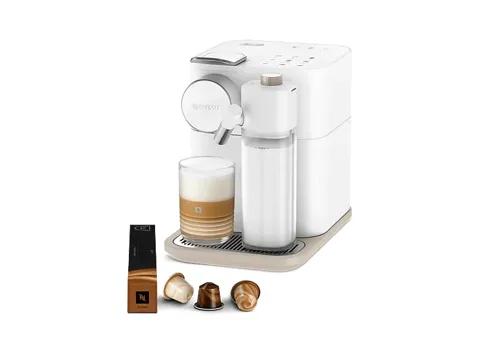 Cafetera de cápsulas - De'Longhi Nespresso® Gran Latissima EN640.W, 1400W, 19 bar, 1.3 l, Depósito de leche de 0.5 l, Blanco