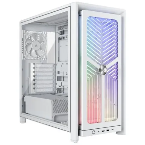 Torre Corsair FRAME 4000X RS Blanca ARGB Vidrio Templado Modular ATX
