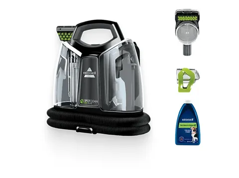 Aspirador de tapicerías - Bissell SpotClean Pet Plus, 330 W, Depósitos de agua limpia y sucia de gran capacidad, Negro