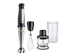 Batidora de mano - Braun Minipimer 7 MQ7025X, 1000 W, 0.6 l, ActiveBlade, SplashControl, 3 accesorios, Picadora, Negro/A