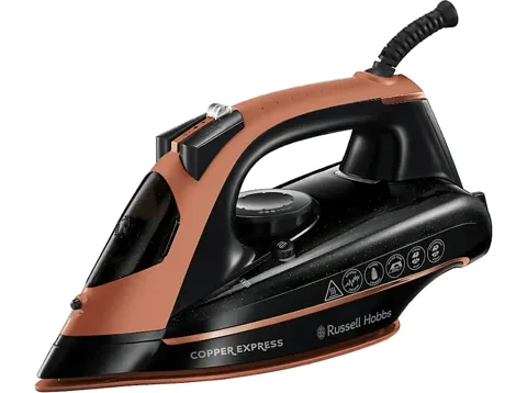 Plancha de vapor - Russell Hobbs Copper Express, 150 g/min, 0.32 l, Antical, Antigoteo, Marrón