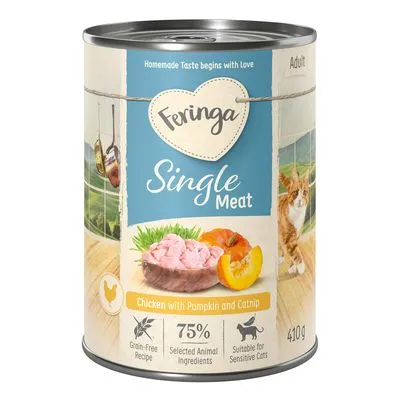 Feringa Single Meat Menü 6 x 410 g Huhn mit Kürbis & Katzenminze