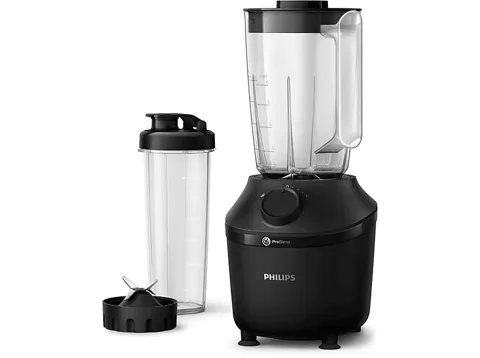 FRULLATORE PHILIPS Serie 3000 HR2041/41, Potenza 450 W, Caraffa da 1 l, 1 velocità, Plastica, Acciaio inox con tecnologia ProBlend, Black