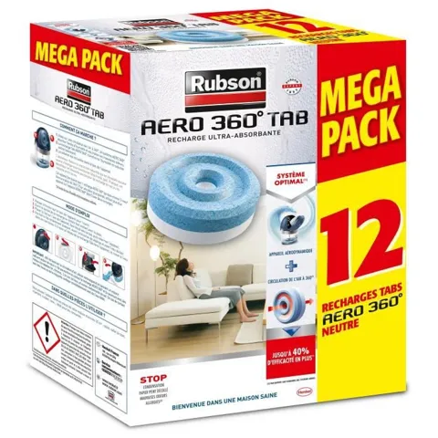 Rubson mega pack - 12 recharges tabs AERO 360° neutre
