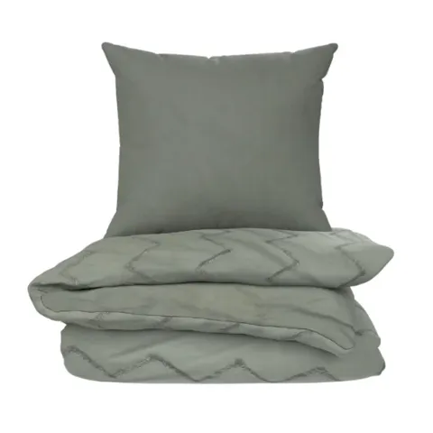 Parure de lit 240x220 cm Anthracite Tufté 100% Coton Housse de Couette + 2 Taies d'Oreiller 65x65 cm Tetouan TEX HOME