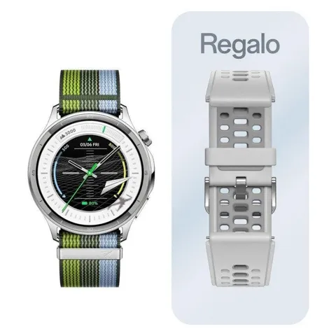 Oppo Watch S Bluetooth WiFi NFC GPS 44,9mm AMOLED Plata Resistencia Agua 5ATM+IP68 SpO2 ECG