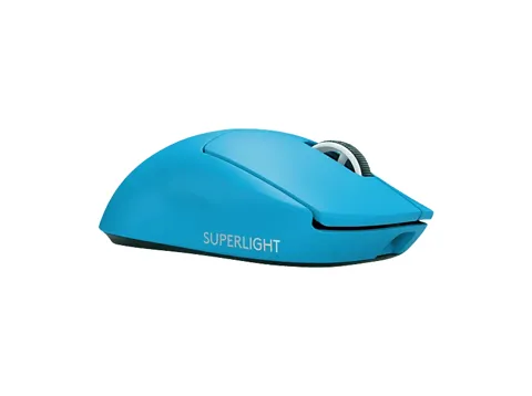 LOGITECH G Pro X Superlight 2 Lightspeed mit 5 programmierbare Tasten, kabellose Gaming Maus, Cyan