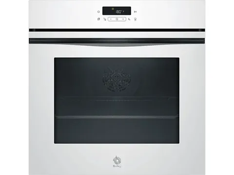 Horno a vapor - Balay 3HD5829B3, Multifunción, Pirolítico, 71 l, Función Freidora de Aire, Control Deslizante, 60 cm, Cristal Blanco