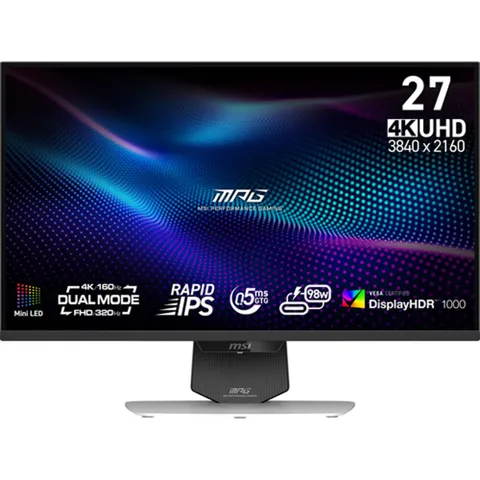 Monitor MSI MPG 274URDFW E16M 27 UHD 4K IPS MiniLED Dual 320/160Hz 0.5ms HDR