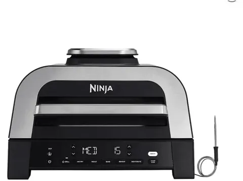 NINJA AIR-GRILL MAX 6-IN-1 DG551EU FRIGGITRICE AD ARIA, capacità 3,8 l, Max potenza 1760 W, 6 programmi, da 200 °C a 265 °C, Nero e Argento